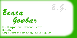 beata gombar business card